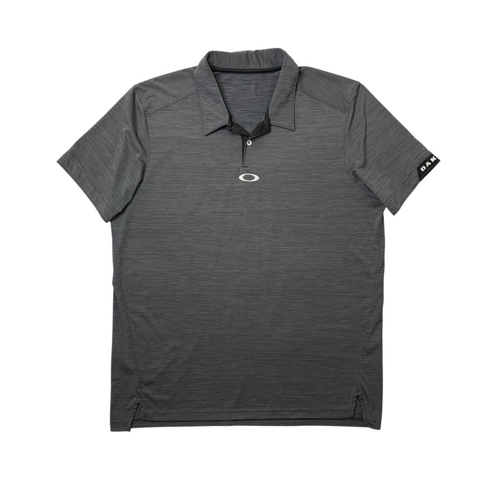 Oakley Shirt Men Extra Large Graphite Gravity Polo Ellipse Logo Moisture Wicking